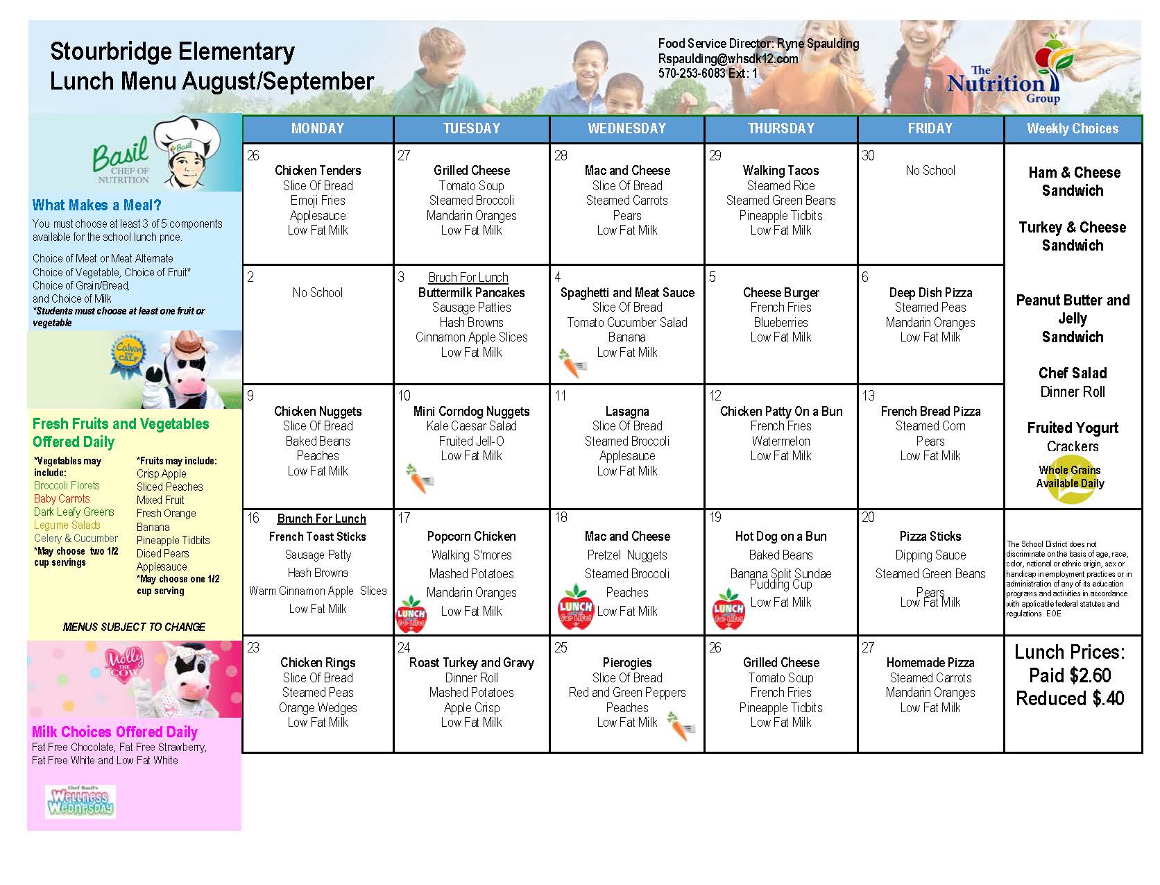 boise school district lunch menu calendar