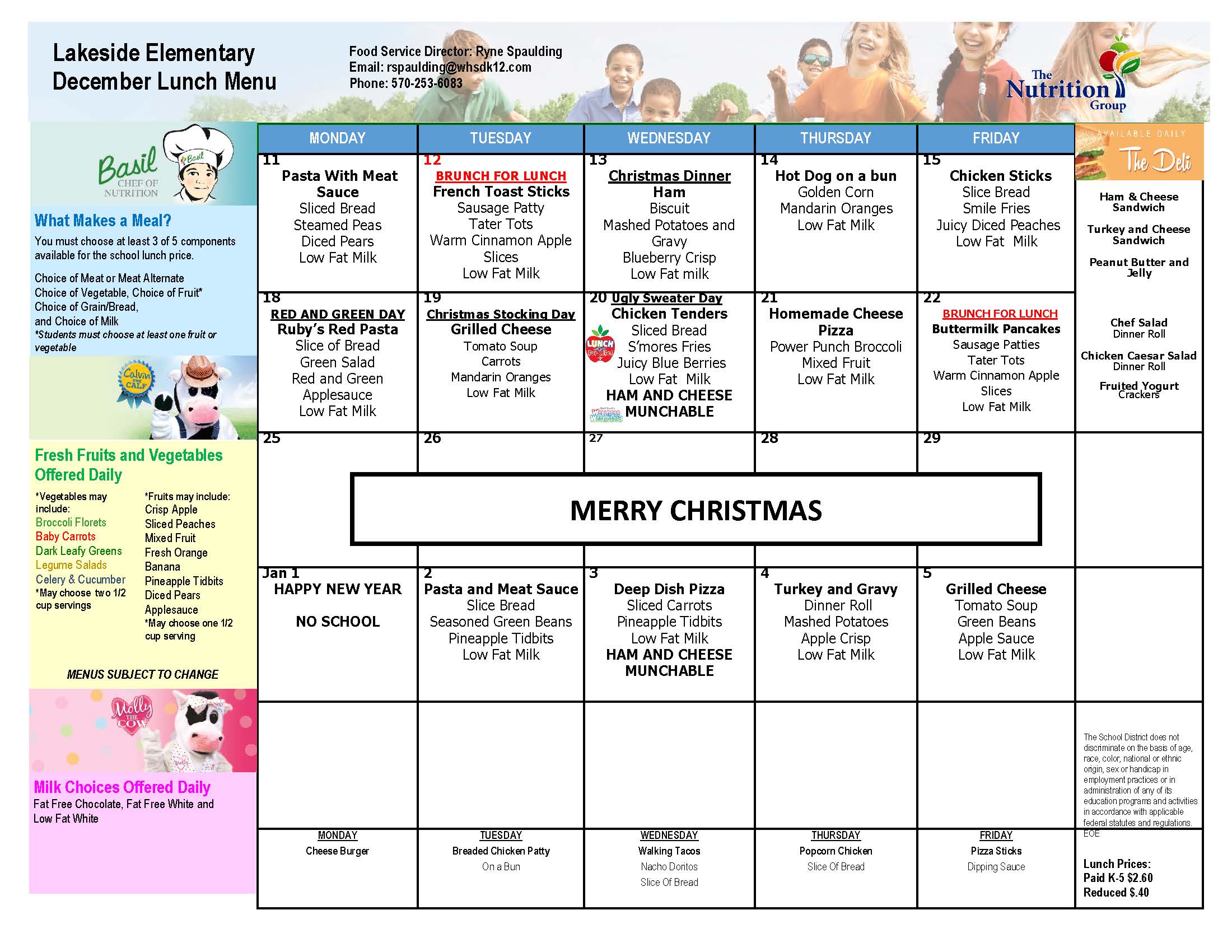 kankakee school district lunch menu calendar